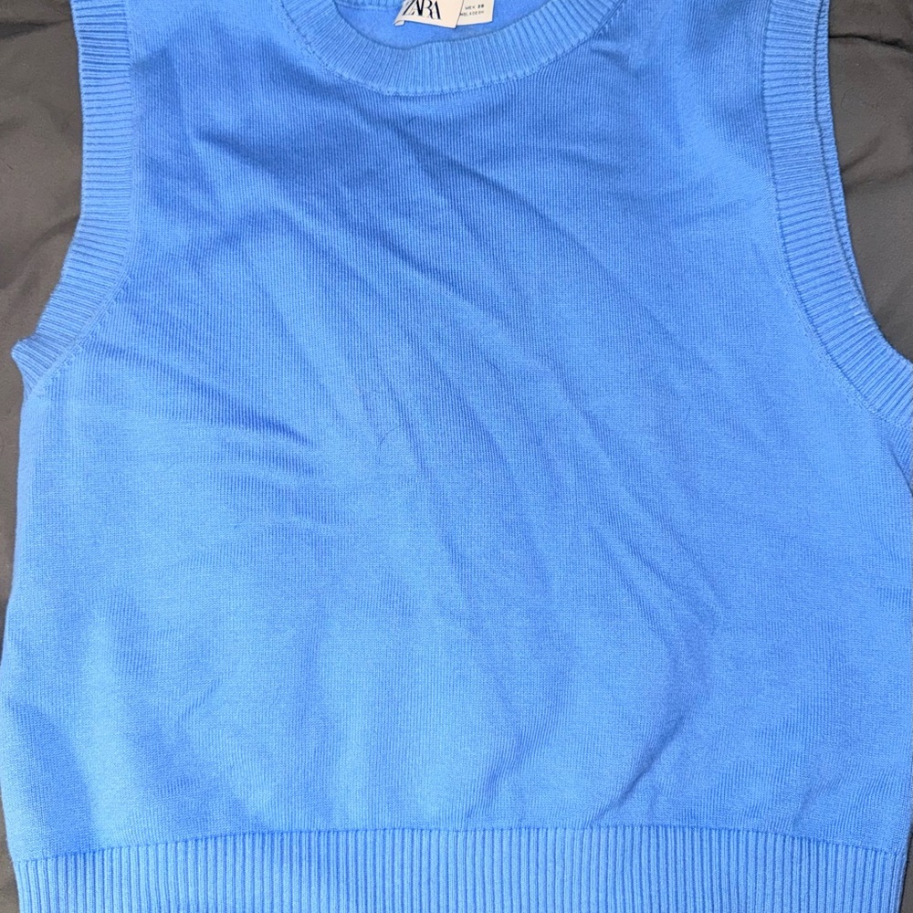 Zara Women's Bright Blue Crewneck Top